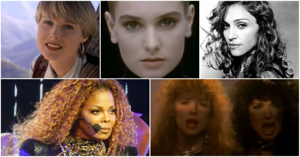 Chynna Phillips, Sinead O'Connor, Madonna, Janet Jackson, and Nancy and Ann Wilson of Heart.