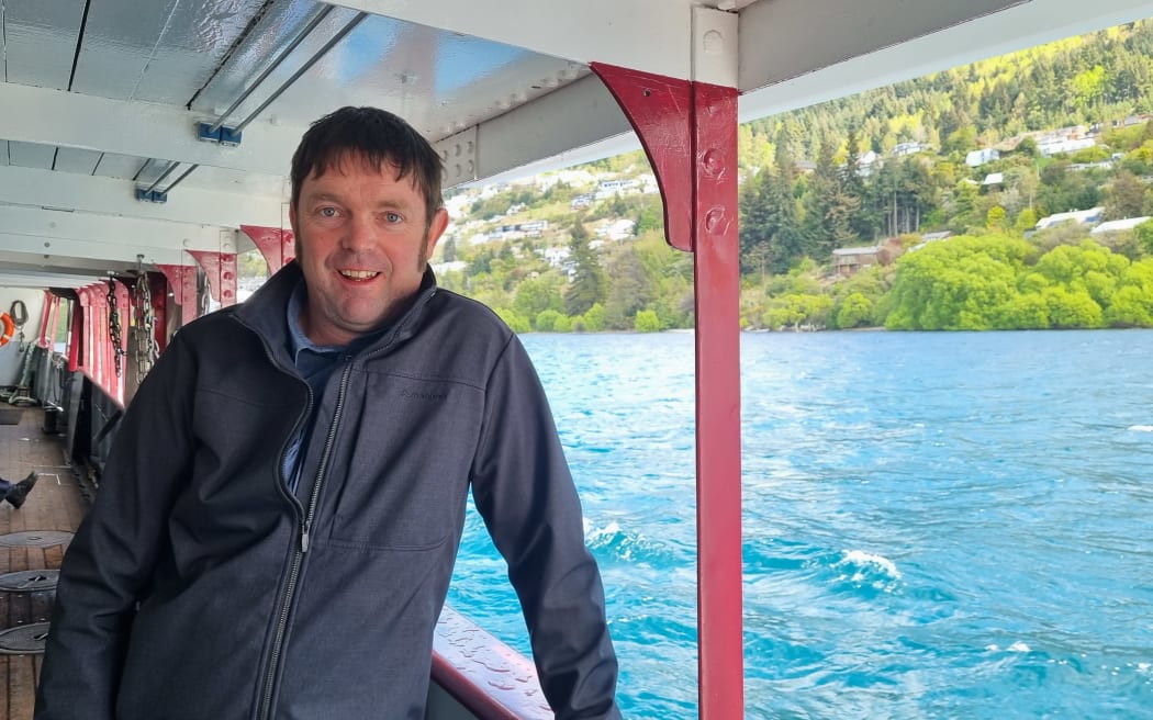 Ryan Hodges on a celebratory excursion was held for the 110th birthday of the TSS Earnslaw, on Queenstown's Lake Whakatipu.