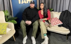 So'omālō Iteni Schwalger, sitting with Aaradhna, in TAHI Studio for interview.