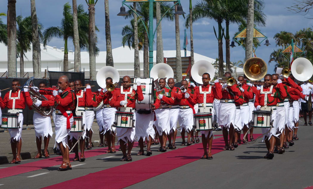 The band of the Republic of Fiji Military Forces at parliament opening 2015