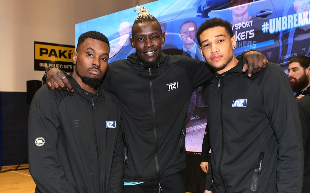 New Breakers players Sek Henry, Ater Majok and RJ Hampton.