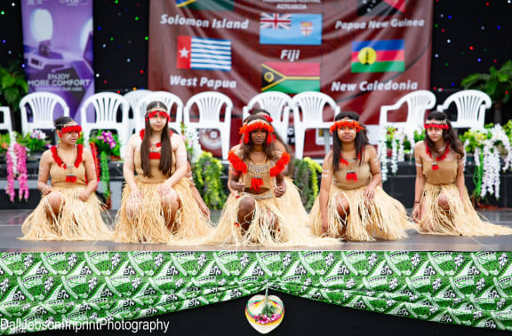 Melanesian youth performers take the stage at the Melanesian Festival Aotearoa 2023