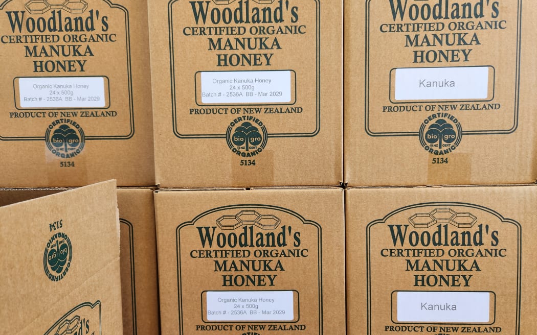 Woodland's organic honey is exported to Europe and Asia as well as sold online and in New Zealand