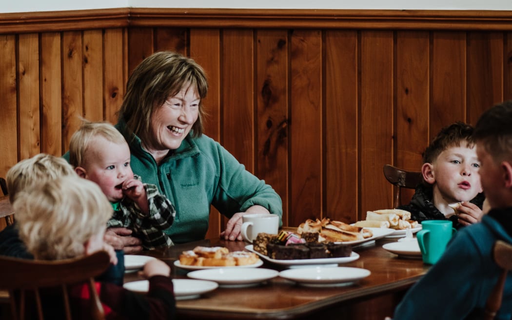 Rosie with some of her grandchildren. “It wasn’t hard to wrangle them all together for a photo – I just offered them lunch.”
