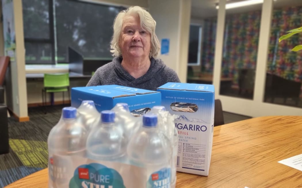 Patricia Stevenson was at the Pātea Library but not interested in any of the free water being distributed by the council