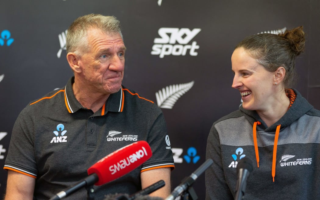 White Ferns coach Bob Carter and player Amy Satterthwaite.