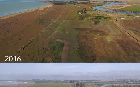 Iwi member Keelan Walker believes these photos show a vineyard has been established on the wahi tapū known as Kowhai Pā.