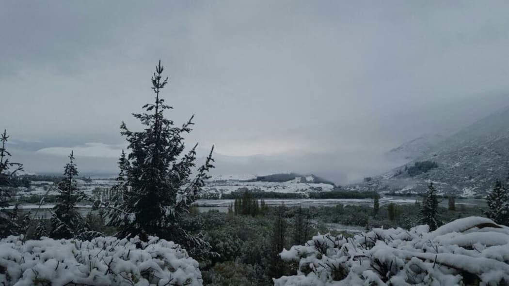 How the view looking towards Shotover Country and the Kawarau River looks this morning.