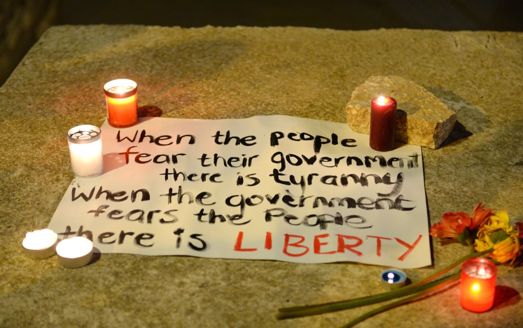 A candlelight vigil in Malta in tribute to late journalist Daphne Caruana Galizia.