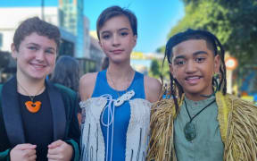 Reuben Francis, Elizabeth Atkinson, and Terence Daniel at the world premier of The Mountain at the TSB Showplace in New Plymouth