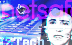 Stylised composite of Jacinda Ardern and computer keyboard