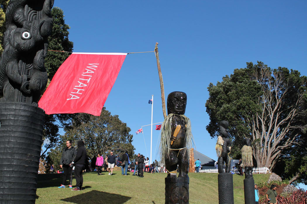 The Pou at the site of the Battle of Gate Pa, 2014.