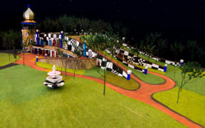 A model of the Hundertwasser Art Centre.