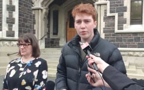 Speaking to media after death of student at Dunedin party