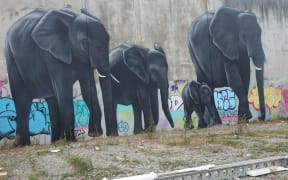 Street art by Owen Dippie, Manchester Street.
