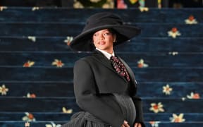 Barbadian singer and actress Rihanna arrives for the 2025 Met Gala at the Metropolitan Museum of Art on May 5, 2025, in New York.