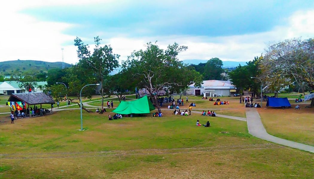 Students protest at the University of Papua New Guinea