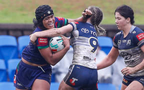 Patricia Maliepo in possession. North Queensland Cowboys Women v One New Zealand Warriors Women.