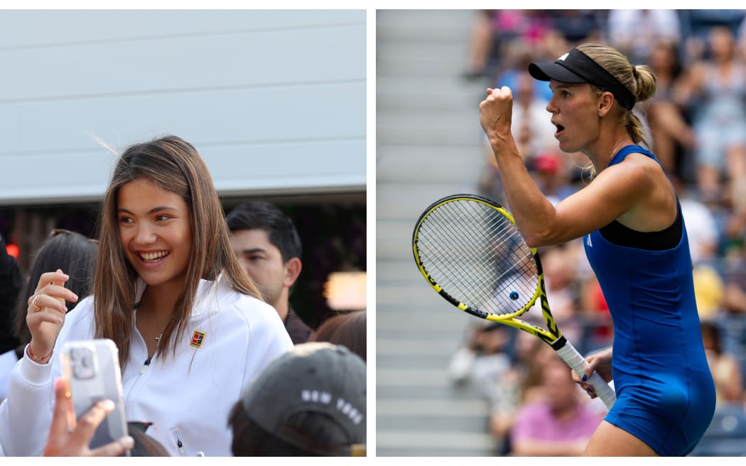 Emma Raducanu and Caroline Wozniacki