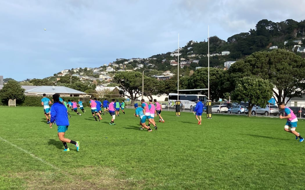 Samoa rugby team trains in Wellington