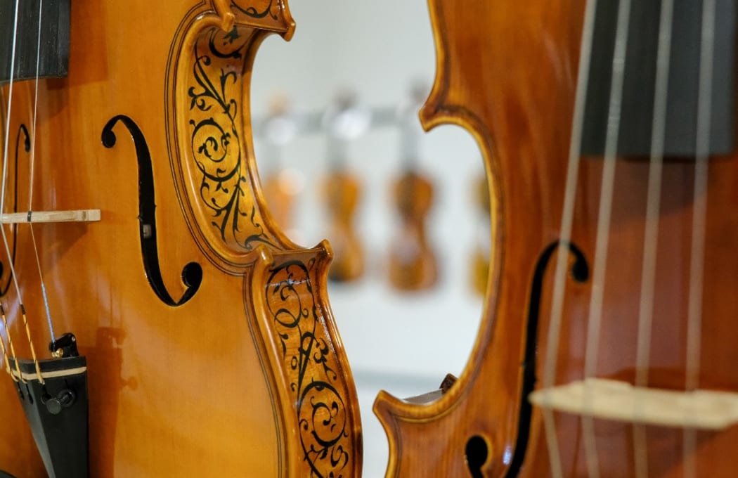 Violins are pictured during all-Russian exhibition of violin makers, in St. Petersburg, Russia. Alexei Danichev / Sputnik