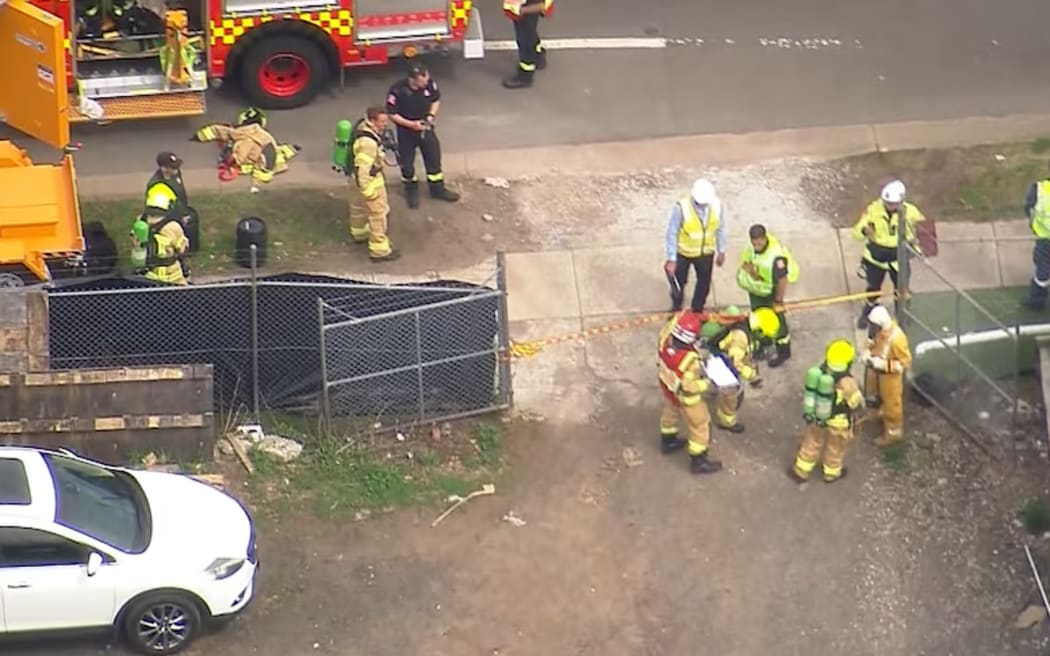 NSW Fire and Rescue crew at the scene of the deadly gas leak. (ABC News)