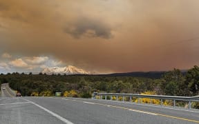 The Tongariro National Park fire is leaving the surrounding sky covered in hazy smoke