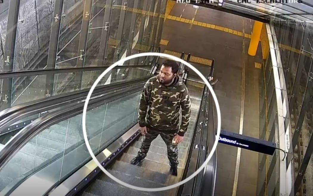 Ahamed Samsudeen coming out of the New Lynn train station, on the day of the attack on September 3, 2021.
