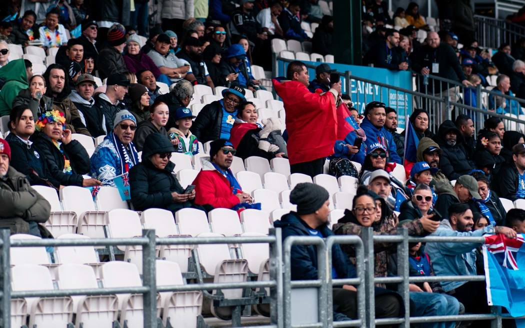 The Manu Samoa team perform their siva tau before they took on the Flying Fijians at the Rotorua International Stadium in this Pacific Nations Cup match on Saturday. Fiji won 29-15.