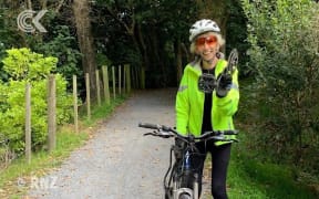 Tricia hits a hurdle in her lockdown exercise routine.