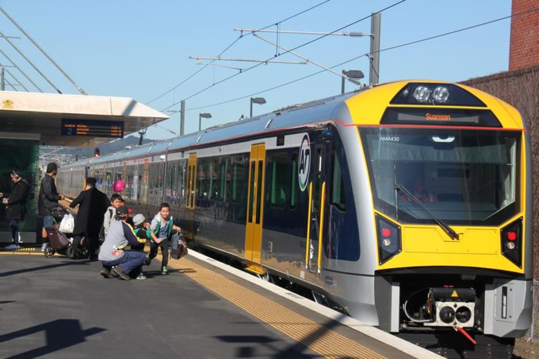 One of Auckland's 57 new electric trains at Henderson Station