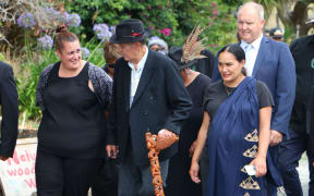 Qiane Matata-Sipu, Kiingi Tūheitia and Pania Newton.