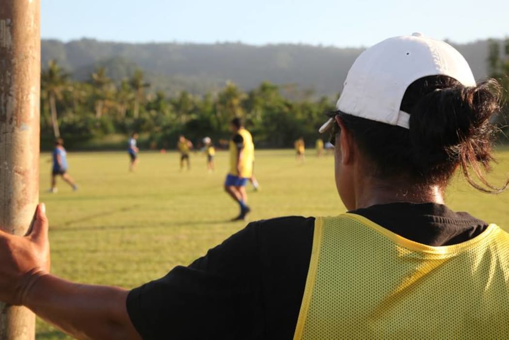 Fila Fuamatu strategizing from the side line.