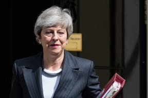 British Prime Minister Theresa May leaves 10 Downing Street on Wednesday.