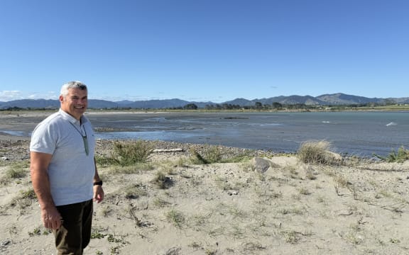 Opotiki Mayor David Moore near the site of the planned marina.