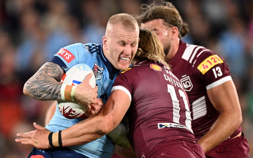 Mitchell Barnett of the Blues during the State of Origin game one match between the Queensland Maroons and the New South Wales Blues.