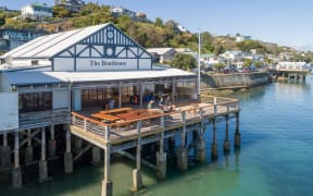 The historic wooden Boathouse on the Nelson waterfront.