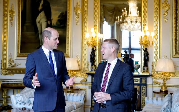 The Prince of Wales receives Prime Minister Chris Hipkins during an audience at Windsor Castle.