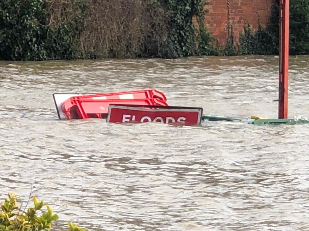 Floods in Shrewsbury, Shropshire.