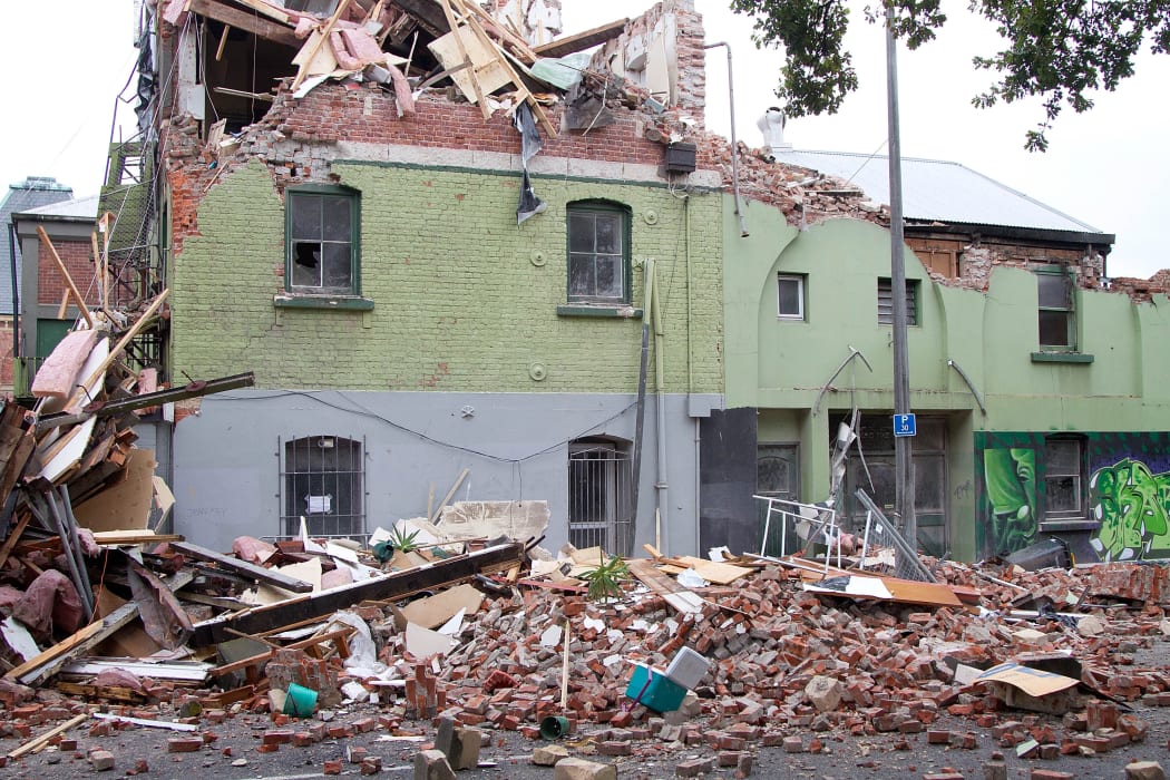 Badly damaged structures are surrounded in rubble in Christchurch on February 23, 2011 a day after the city was rocked by a 6.3 magnitude earthquake.