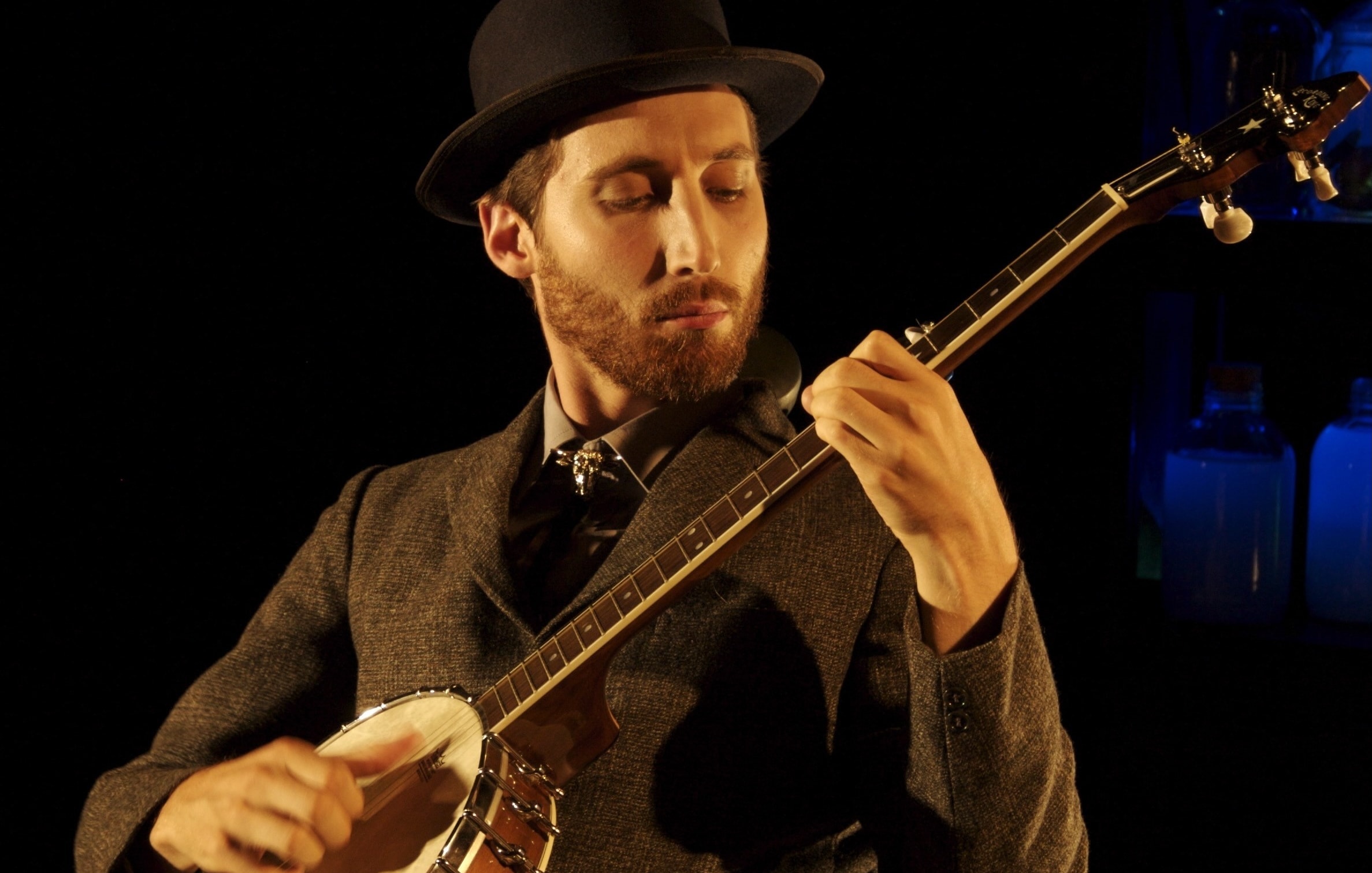Musician and composer David Ward plays the banjo