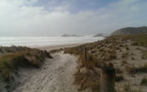 Wild surf at Whangarei Heads on Saturday.