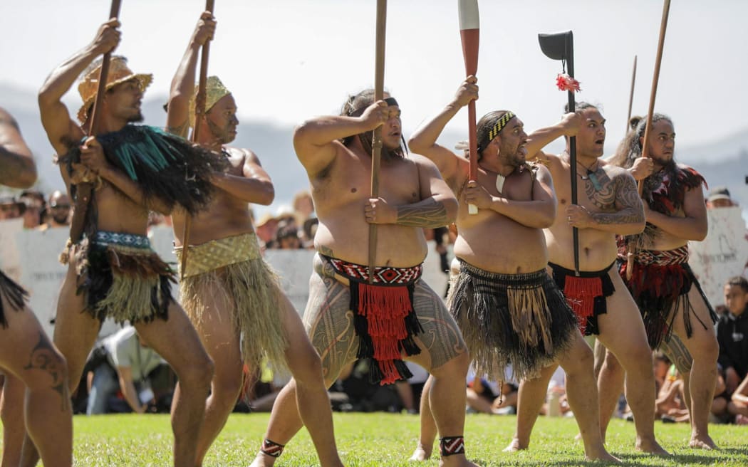 Several Waiwero (warriors) issued a challenge (wero) to David Seymour at  Waitangi 5 February 2024