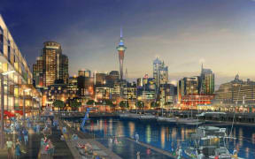 An artist's impression of Auckland's waterfront in 2050.