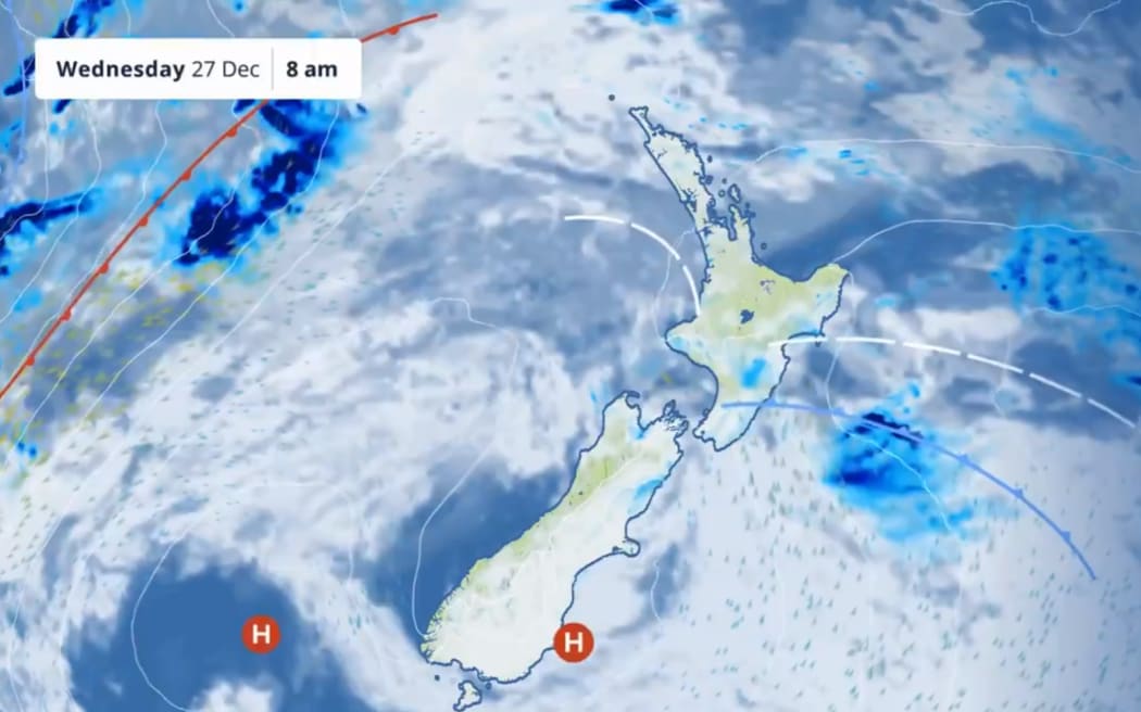 MetService map on 27 December, 2023.