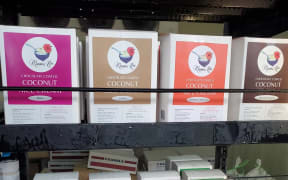 Marama Niu coconut ice cream on supermarket shelf. 19 November 2023