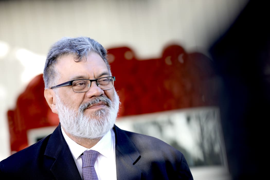 Kiingitangi spokesperson Rahui Papa at Tuurangawaewae Marae on 4 September 2024 for the tangihanga of Kiingi Tuheitia.