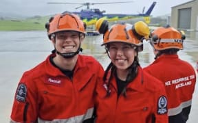 Wednesday Davis with Guy Pryor from the Auckland Response Team.