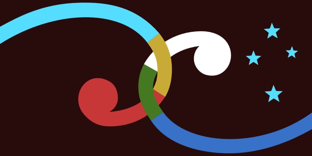 Neil Larsen's swirling motif makes reference to the 'fish hook harking to Maori legend of Maui, and also ... the Koru'.