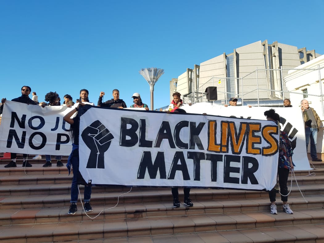 Black Lives Matter protesters in Wellington.